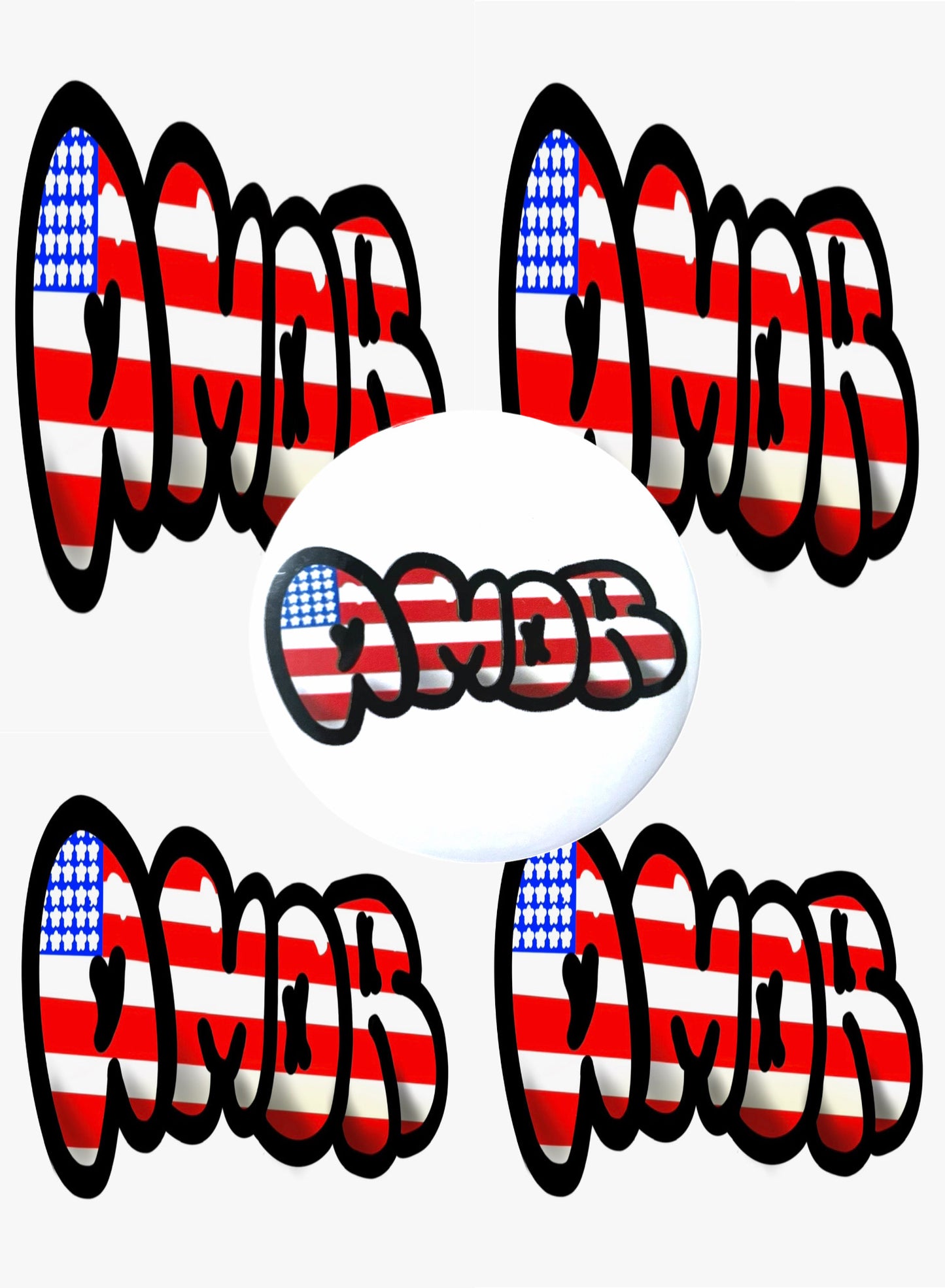 “AMOR U.S.A” 3 Pack Pins
